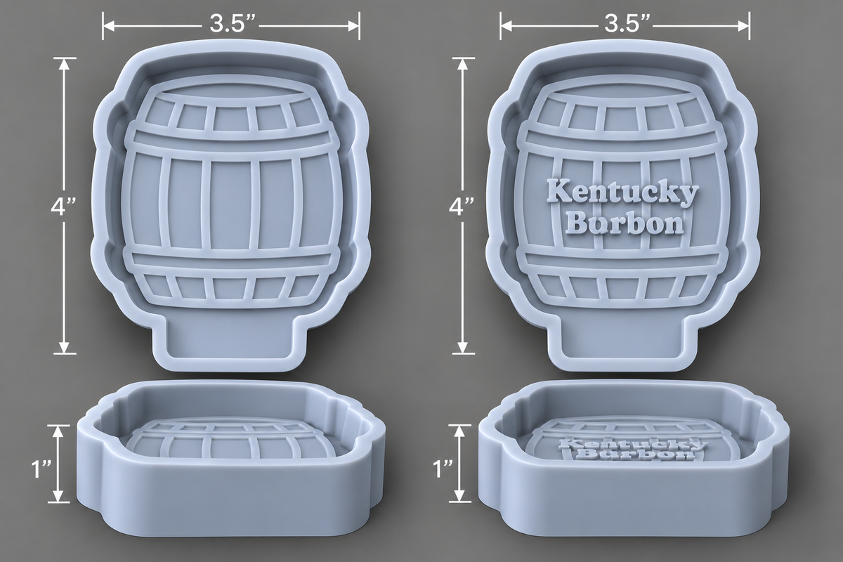 🥃 Whiskey Barrel Freshie / Epoxy Silicone Mold – Kentucky Bourbon