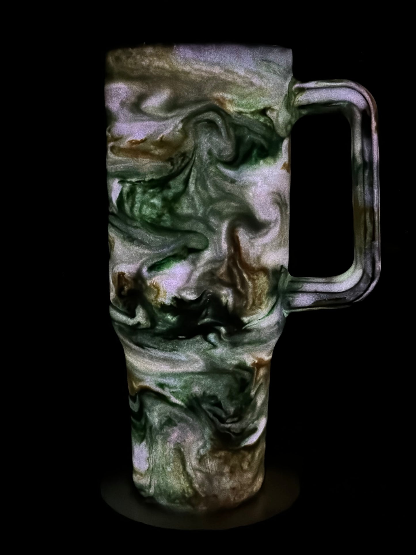 40oz adventure Green and Yellow with Glow Ghost