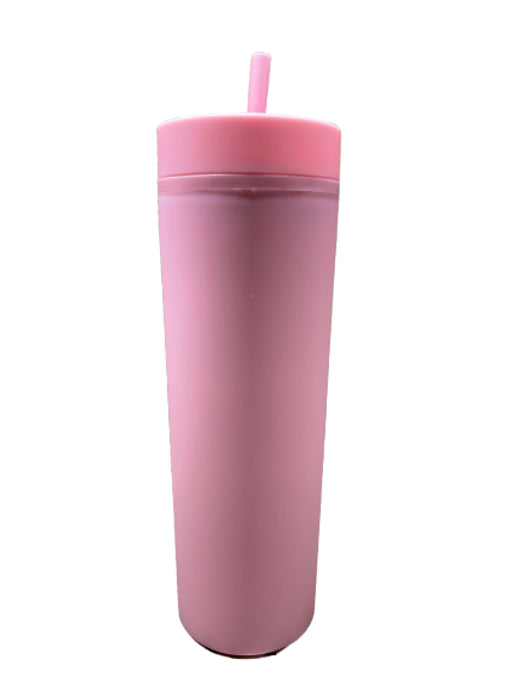16 oz Pink Plastic Skinny
