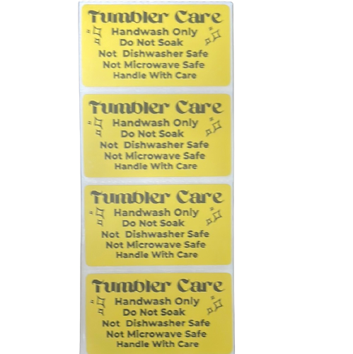 Tumbler Care Stickers