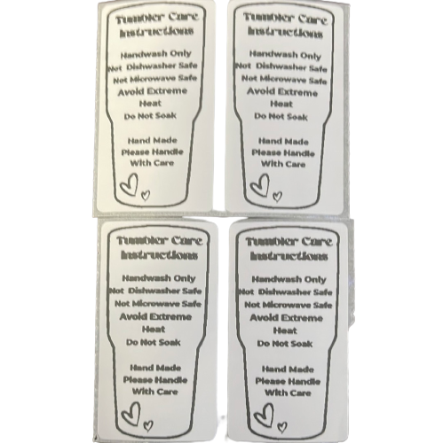 Tumbler Picture Care Stickers