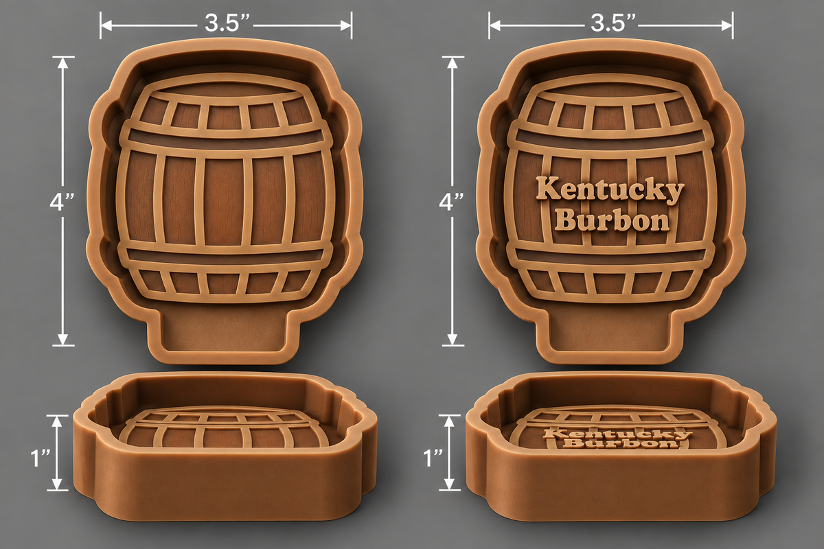 🥃 Whiskey Barrel Freshie / Epoxy Silicone Mold – Kentucky Bourbon