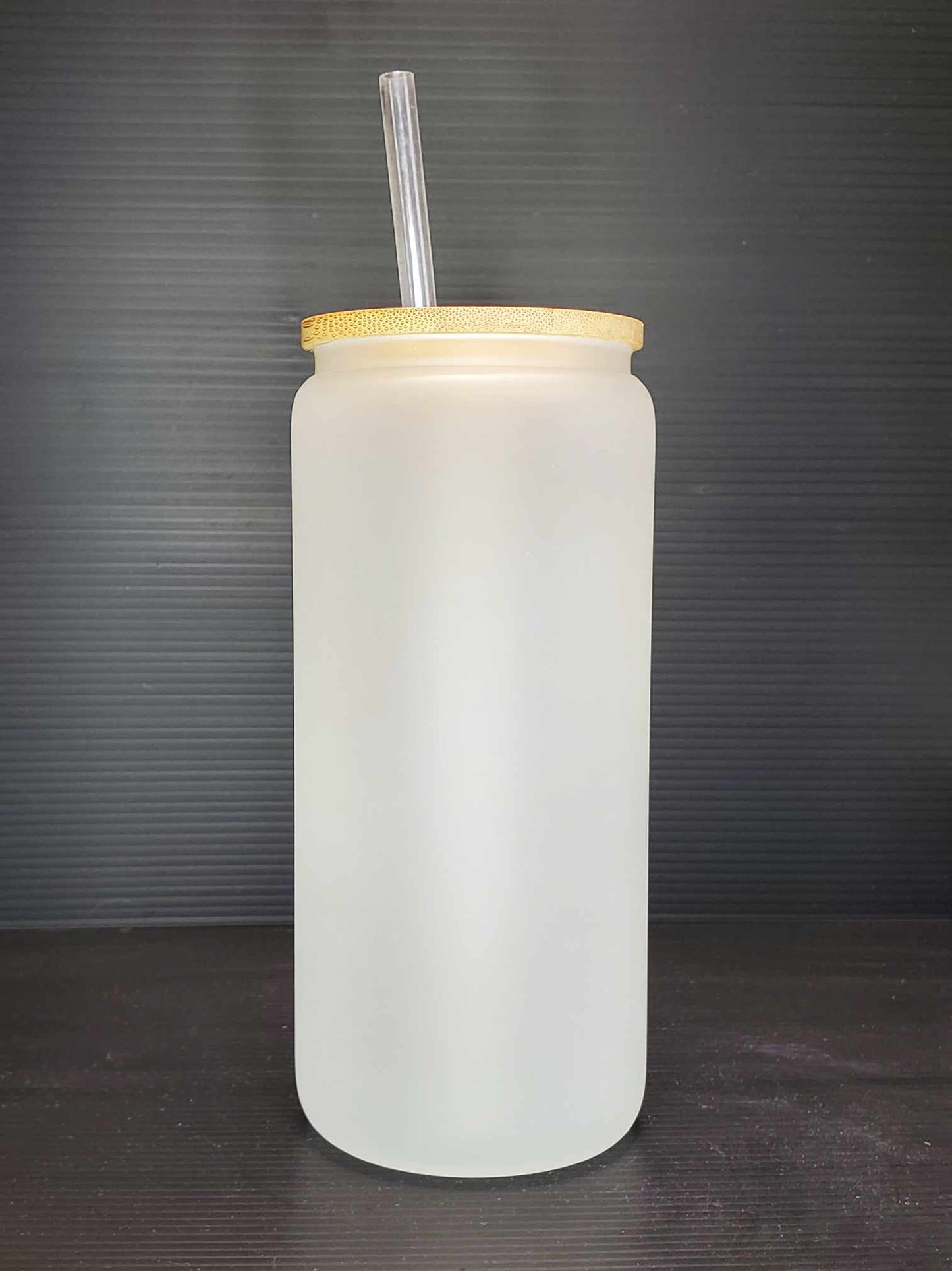 20 oz Frosted Sublimation Glass Can