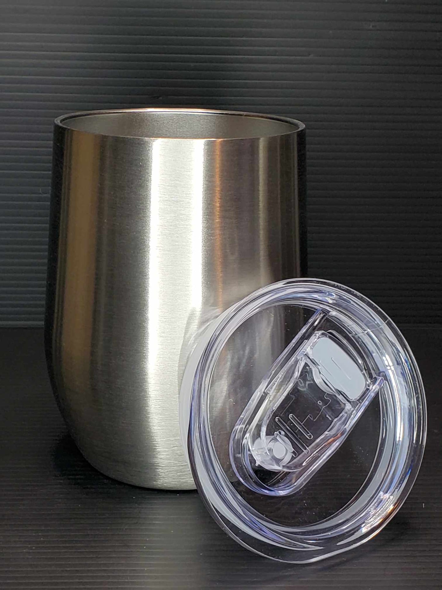 12 oz Stainless wine tumbler with lid
