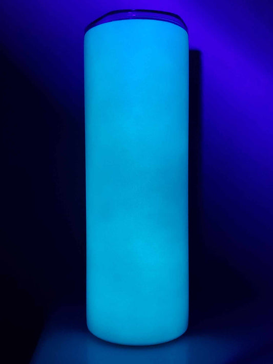 20oz Skinny Sublimation UV Blue Glow