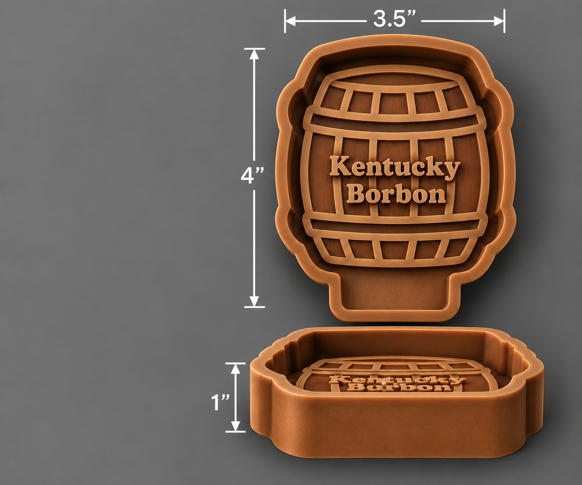 🥃 Whiskey Barrel Freshie / Epoxy Silicone Mold – Kentucky Bourbon