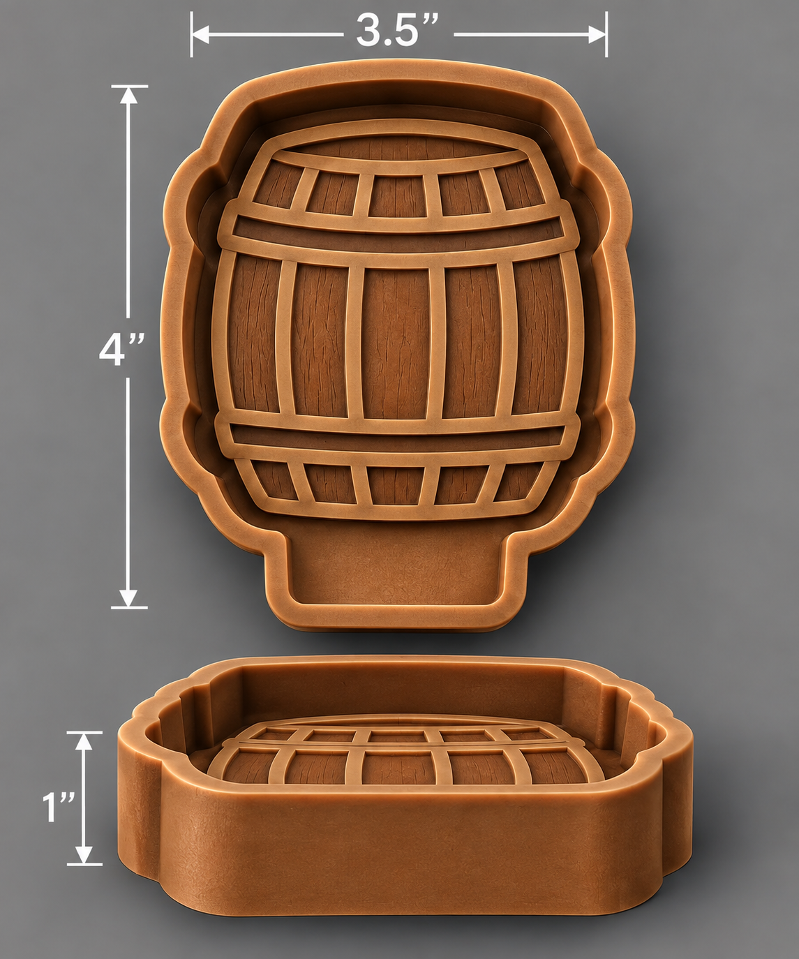 🥃 Whiskey Barrel Freshie / Epoxy Silicone Mold – Kentucky Bourbon