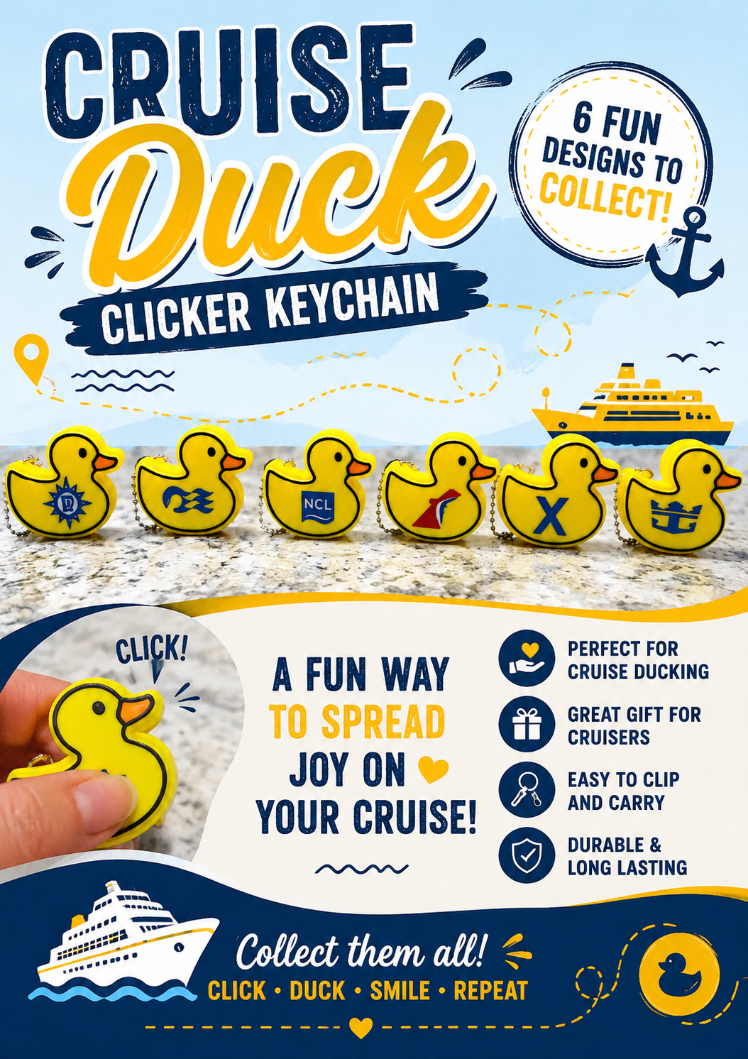 NCL CRUSIE DUCK (KEYCAP CLICKER KEYCHAIN) (Copy)