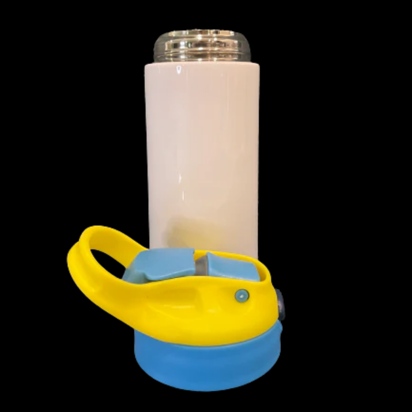 12 oz Sippy Sublimation Water Bottle Blue/Yellow
