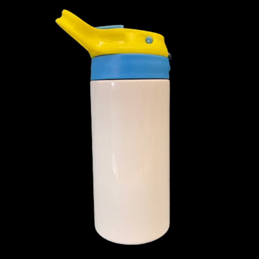 12 oz Sippy Sublimation Water Bottle Blue/Yellow