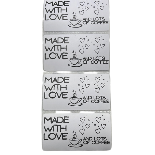 Made with love and coffee stickers